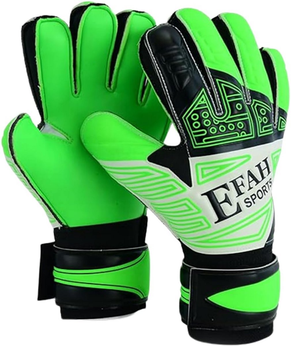 Voetbal Doelman Handschoenen voor Kinderen - Fingersave en Dubbele Polsbescherming - Maat 5, Groen