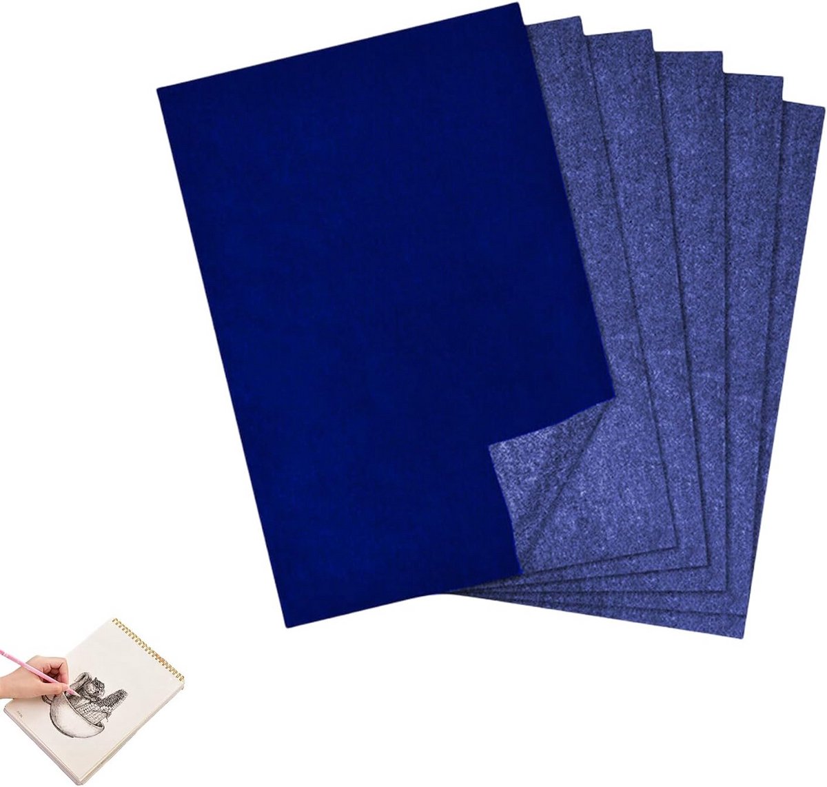 50 Vellen Transferpapier A4 - Blauw Grafietpapier voor Overdrawing