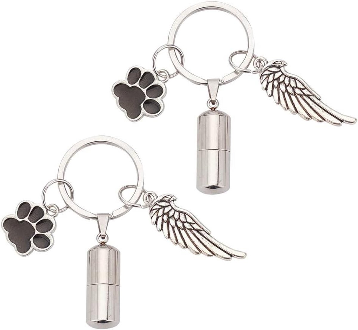 EGoods - Pet Memorial Urn Sleutelhanger, Hond Paw & Wing Herdenking Geschenken, Dierlijke Gedenkartikelen