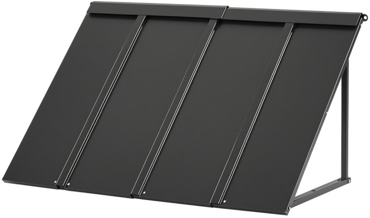 Deurluifel - Raamluifel - Afmeting 112,5 x 61 x 61 cm - Driehoekig Stalen Frame - Buitenzonwering - Tegen Regen en Sneeuw - Voor Deuren en Ramen
