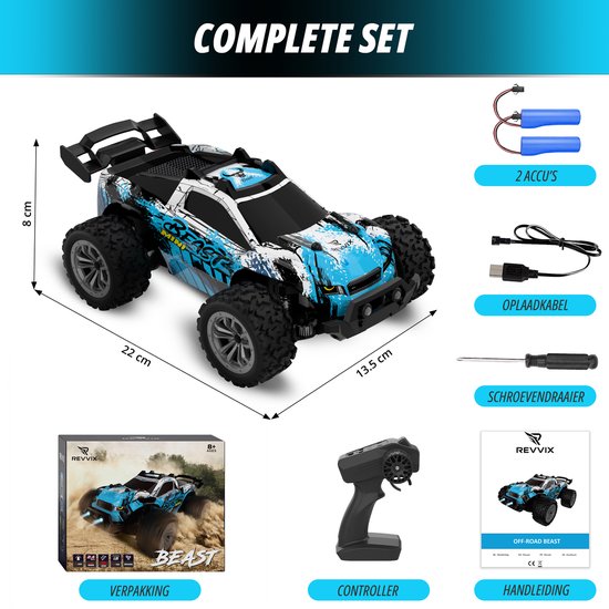 SZJJX Op afstand bestuurde auto voor alle terreinen, 2,4 GHz RC auto