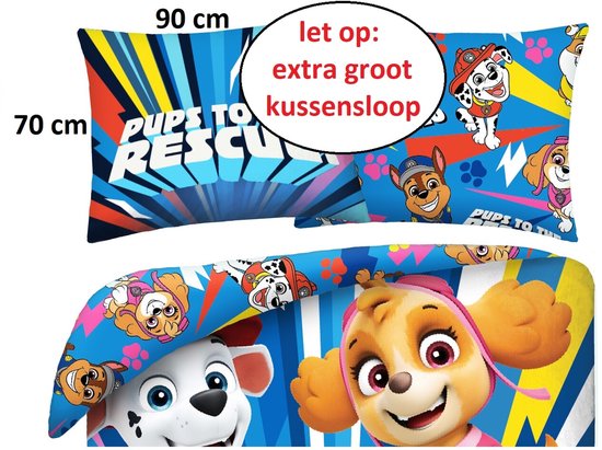 Paw Patrol dekbedovertrek blauw 140 x 200 cm katoen van Merkloos — afbeelding 3
