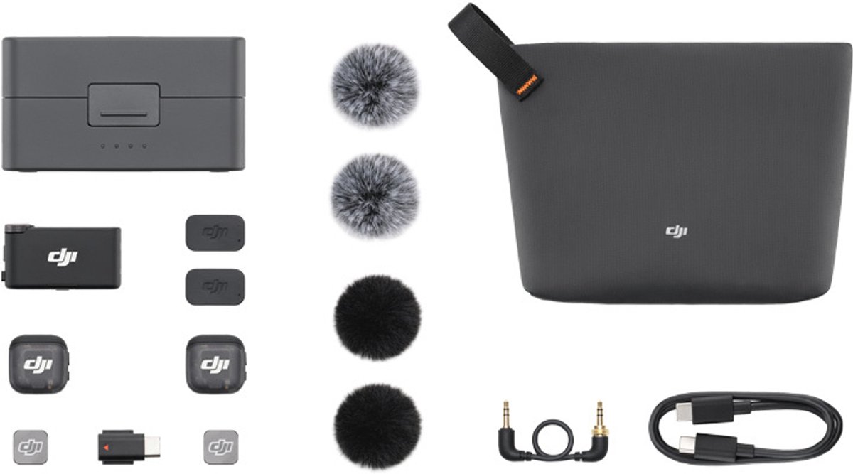 Dji Mic 3 Voor Audio Hoofdtelefoon 2 Tx 1 Rx Met Oplaadcase