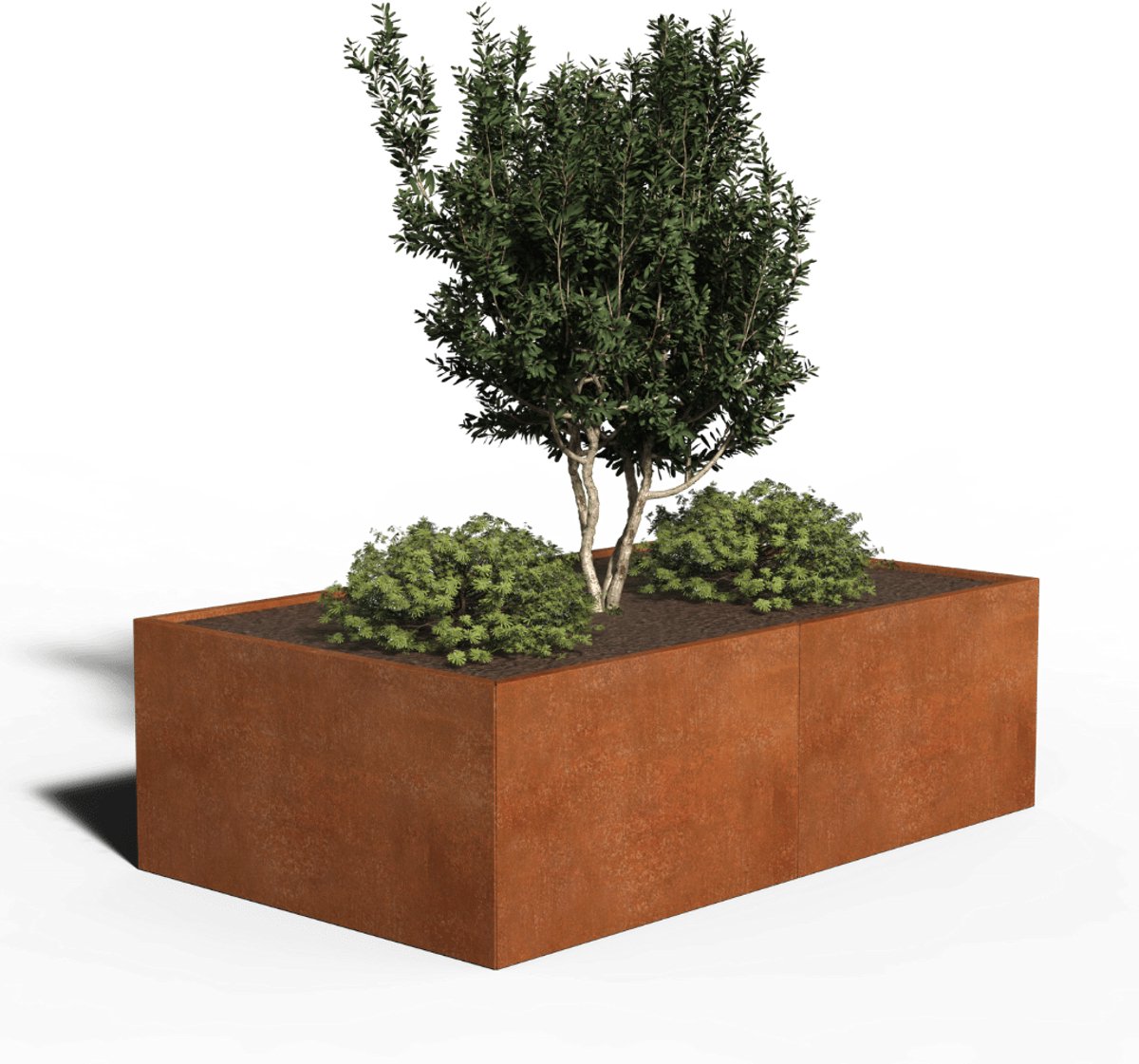 Cortenstaal Plantenbak Rechthoek | 200 x 120 x 40 | Zonder bodem
