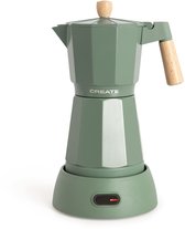 Cloer 5928 Moka Maker, Electric Espresso Machine for 3 or 6 Cups Espressi, 365 W, Stainless Steel Insert, On/Off Switch, Automatic Shut-Off, Stainless Steel Case