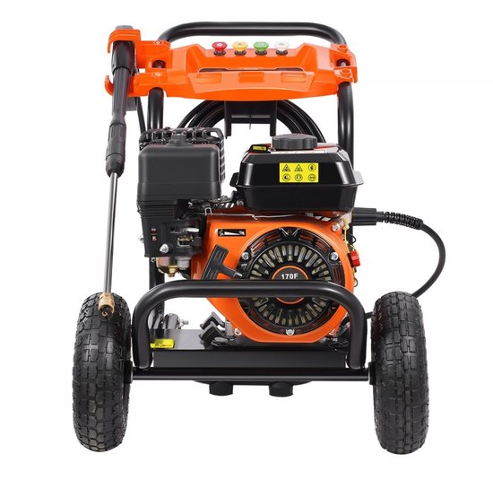 Hogedrukreiniger - Benzine - Max 3500 PSI (241 bar) - Debiet 10 L/min - Aluminium Pomp - Hogedrukpistool en Verlengstok - Set van 5 Sproeiers - Terrasreiniger Opzetstuk — afbeelding 3