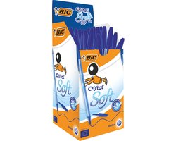 Pen Bic Cristal Soft 1-2 mm Kristal Blauw (50 Stuks)
