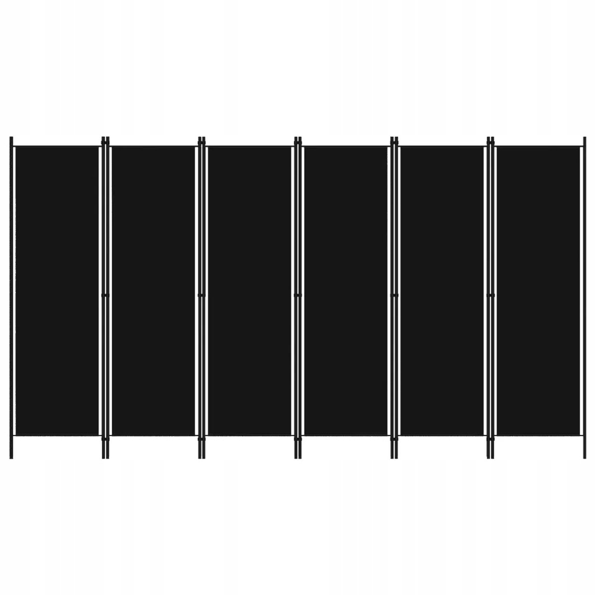 vidaXL Zwarte Paravent - 6 Panelig - 300x180 cm - Ruimteverdeler