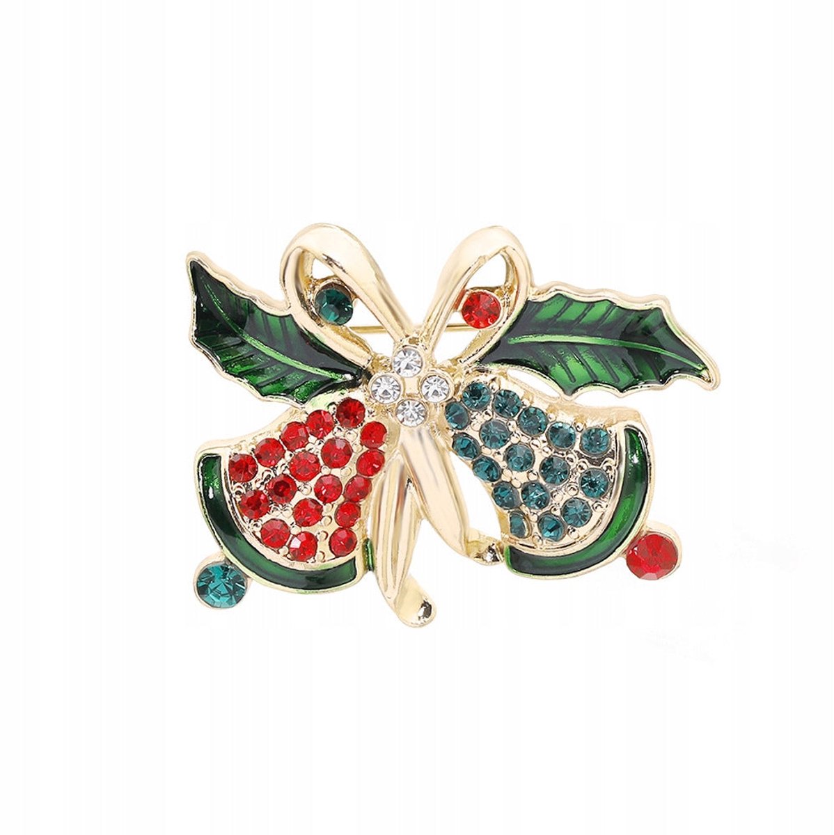 PINETS Kerstbroche met Zirkonia Belletjes
