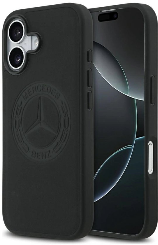 Mercedes-Benz Back Cover - iPhone 17 Hoesje - Zwart - Genuine Leather - MagSafe - Vintage Logo van Mercedes-Benz — afbeelding 2