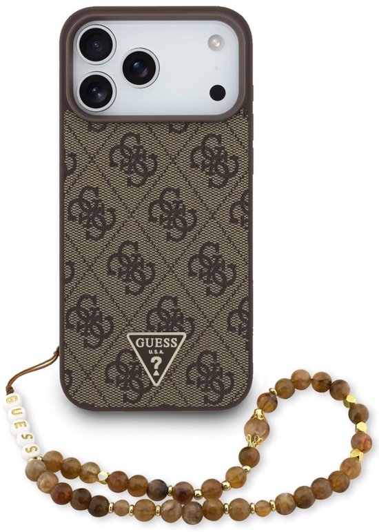Étui Guess Case 4G avec dragonne et logo Driehoek pour iPhone 17 Pro Max MagSafe avec Protection