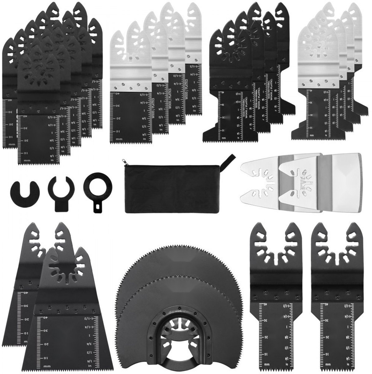 Multitool Zaagbladenset - Voor Oscillerende Multitools - 33-Delig - 8 Typen - HCS Hoog Koolstofstaal - Snelwisselinterface - 95% Compatibel