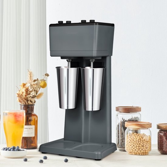 Milkshake Machine - Dubbele Drinkmixer - Vermogen 500 W - 3 Snelheden 15000-21000 RPM - 2x 820 ml RVS Bekers - Voor Milkshakes & Eiwitshakes - Cocktailmixer — afbeelding 2