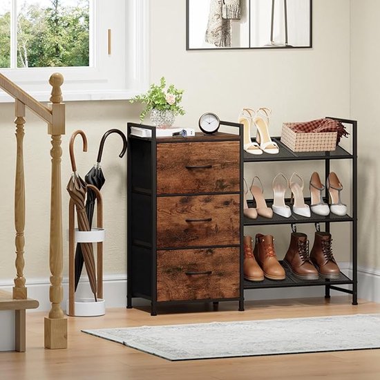 SIT Möbel Schoenenkast antiek hout | L 130 x B 40 x H 50 cm | natuur