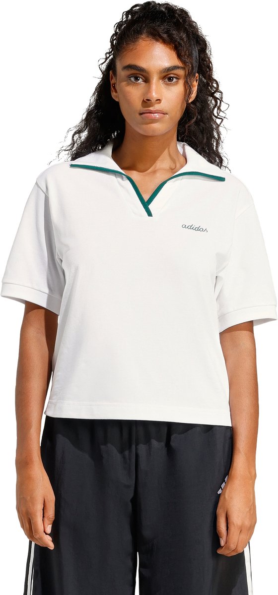 Adidas Sportswear Seasonal Essentials Colorpop Polo Met Geborduurde Graphic Dames Wit