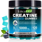 Creatine Monohydraat Gummies - 5g per portie - spiergroei - uithoudingsvermogen - blauwe bessensmaak