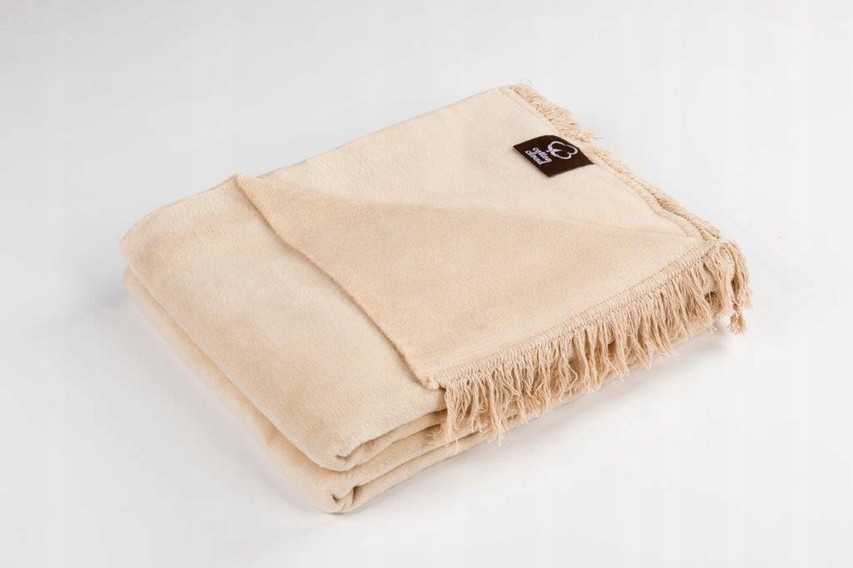 Luxe Katoenen Acryl Plaid 150x200 cm - Zacht Beige