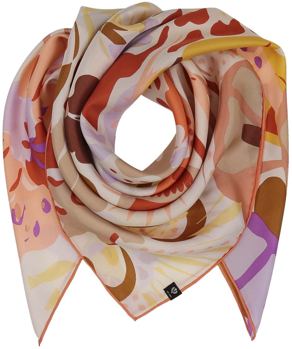 FRAAS sjaal Silk Stole With Floral Print Nougat bruine