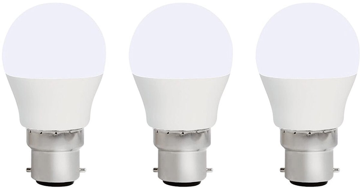 VITO LED Kogelamp G45 B22 - 7W (vervangt 50W) - 520lm - 4000K - 220-240V - Ø50mm - Energiezuinig - 3 stuks