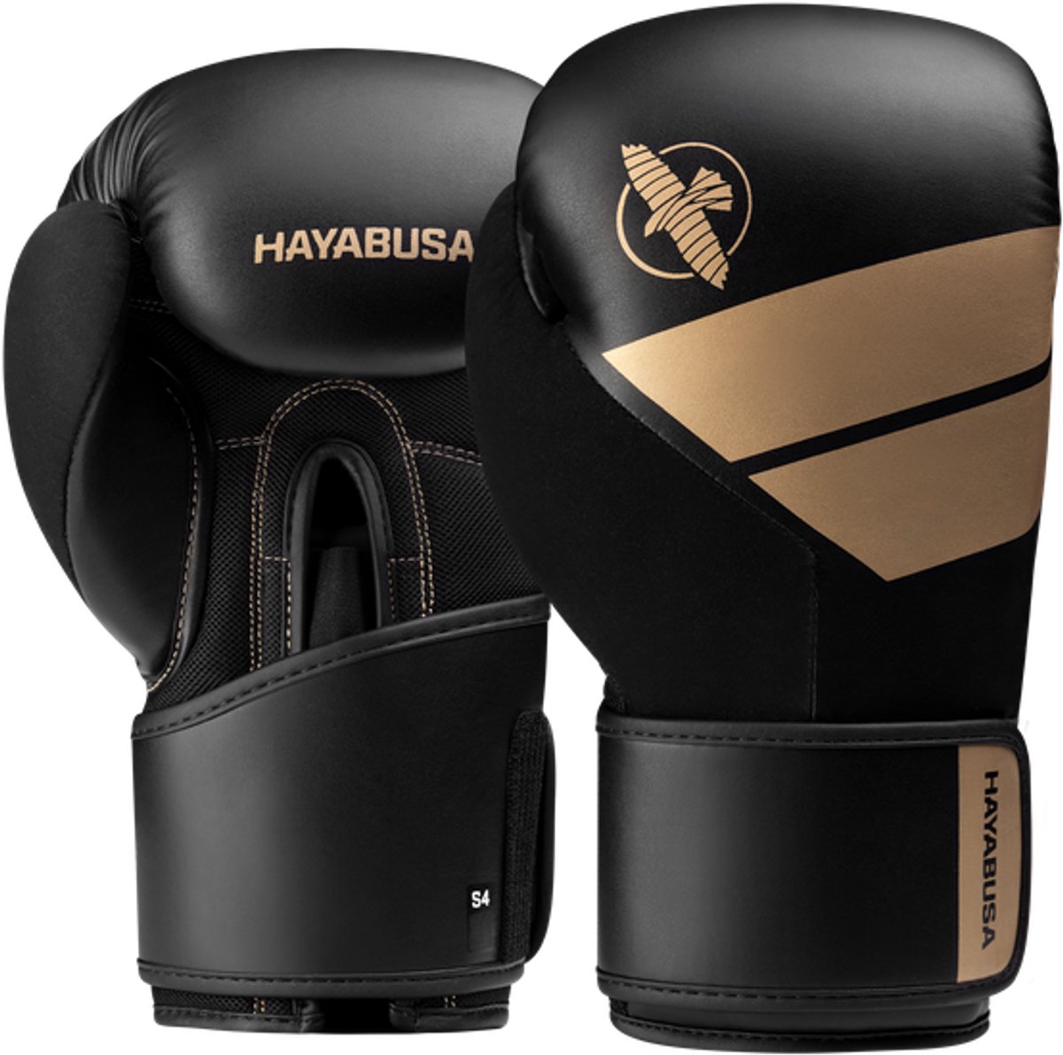 Hayabusa S4 Bokshandschoenen - Zwart/Goud 12 oz