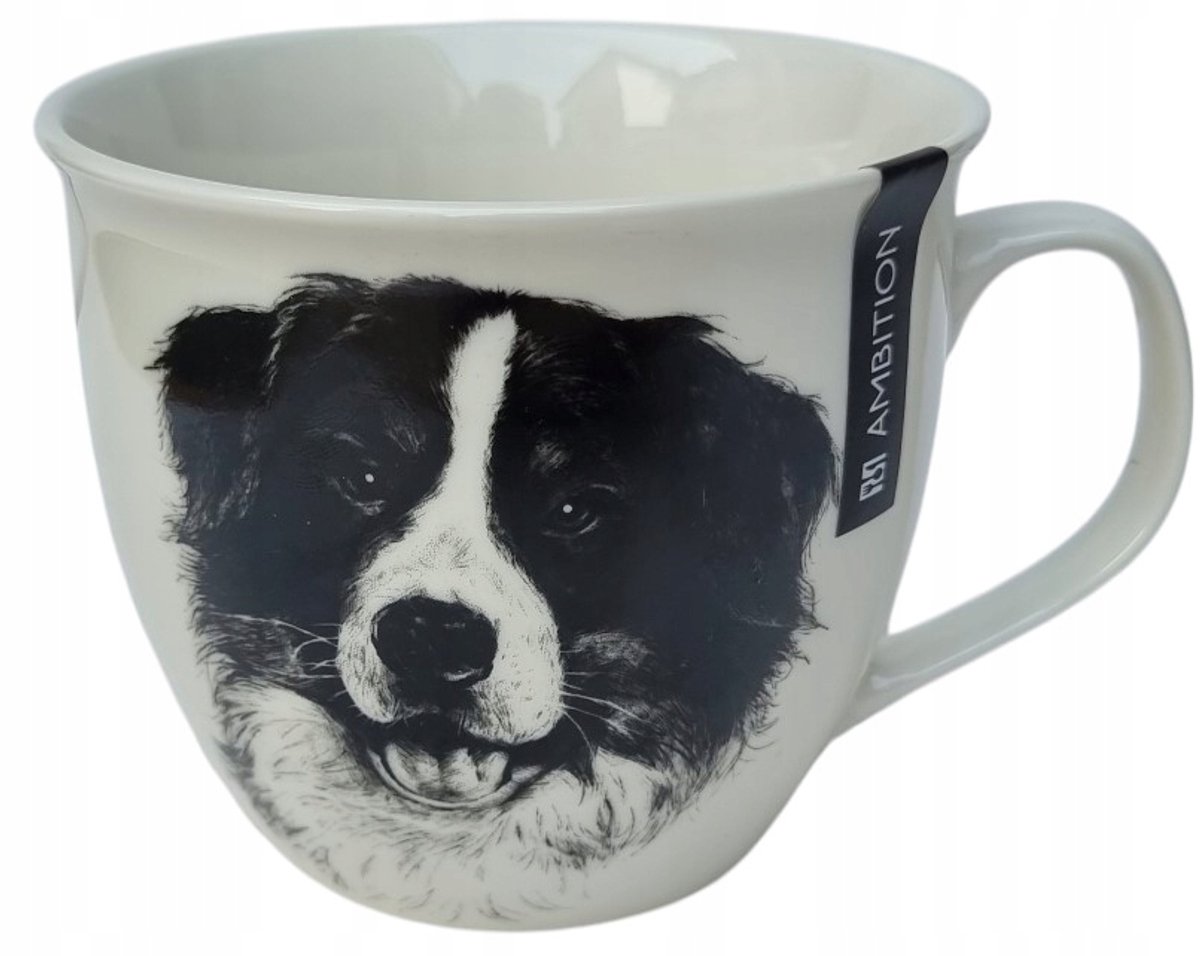 Grote Porseleinen Mok Border Collie Wild 550 ml - Perfect cadeau