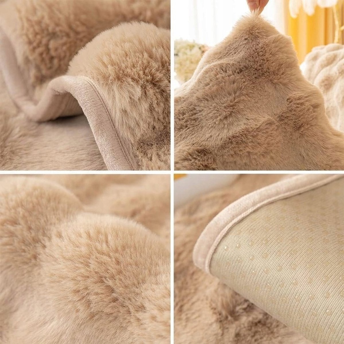 Beschermhoes bank/fauteuil 70x70 cm - Zachte Pluche Beige