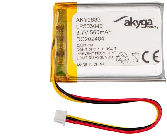 Batterie Akyga LP503040 Taille de la batterie : LiPo spéciale 3,7 V 560 mAh