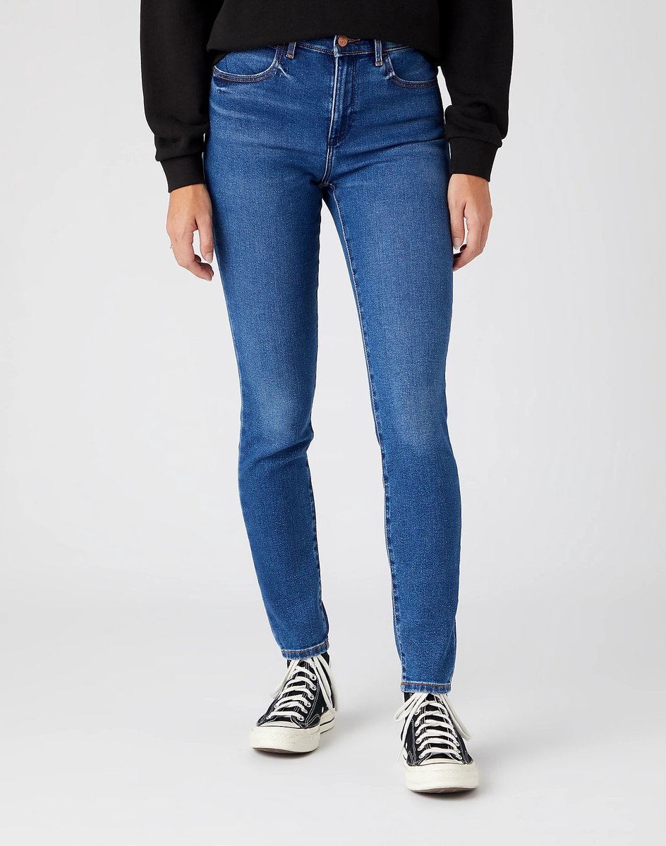 Wrangler HIGH RISE SKINNY CAMELLIA W42 X L32 Blauw