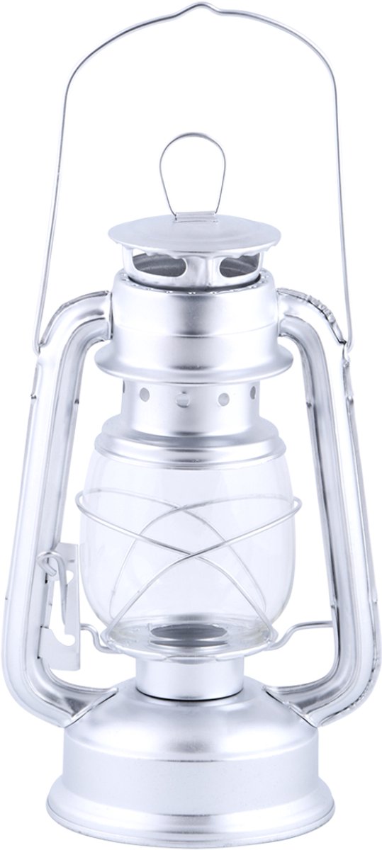 Windlicht / olielamp zilver 24 cm hoog voor waxinelichtjes van Lumineo — afbeelding 3