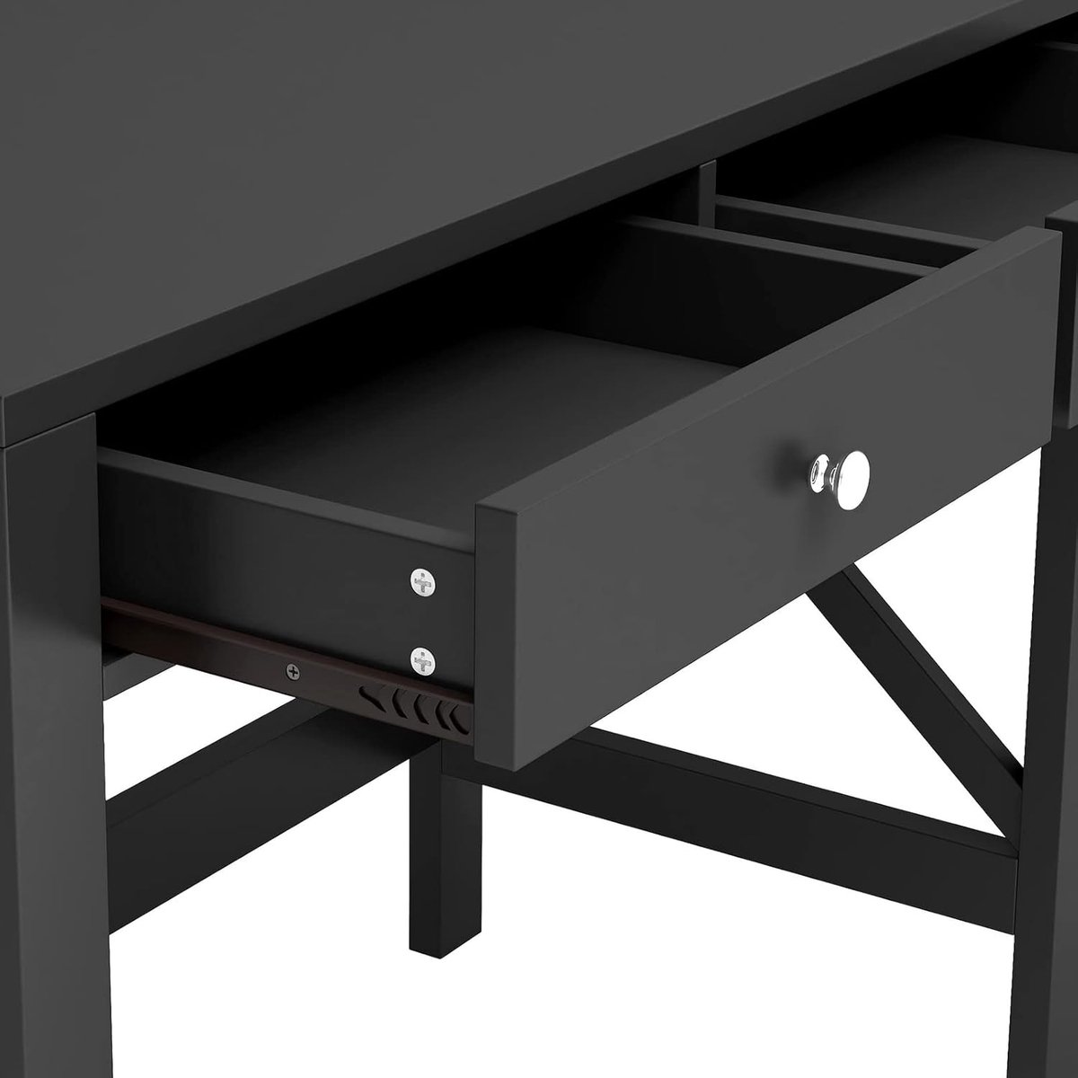 Compact Bureau voor Thuiskantoor – Modern Schrijf- en Computerbureau met Lade, Zwart, 100 x 48 x 75 cm - Novihome