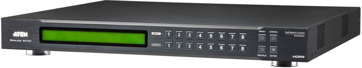 ATEN 8 x 8 HDMI Matrix Switch with AV-matrixschakelaar 58,1 W