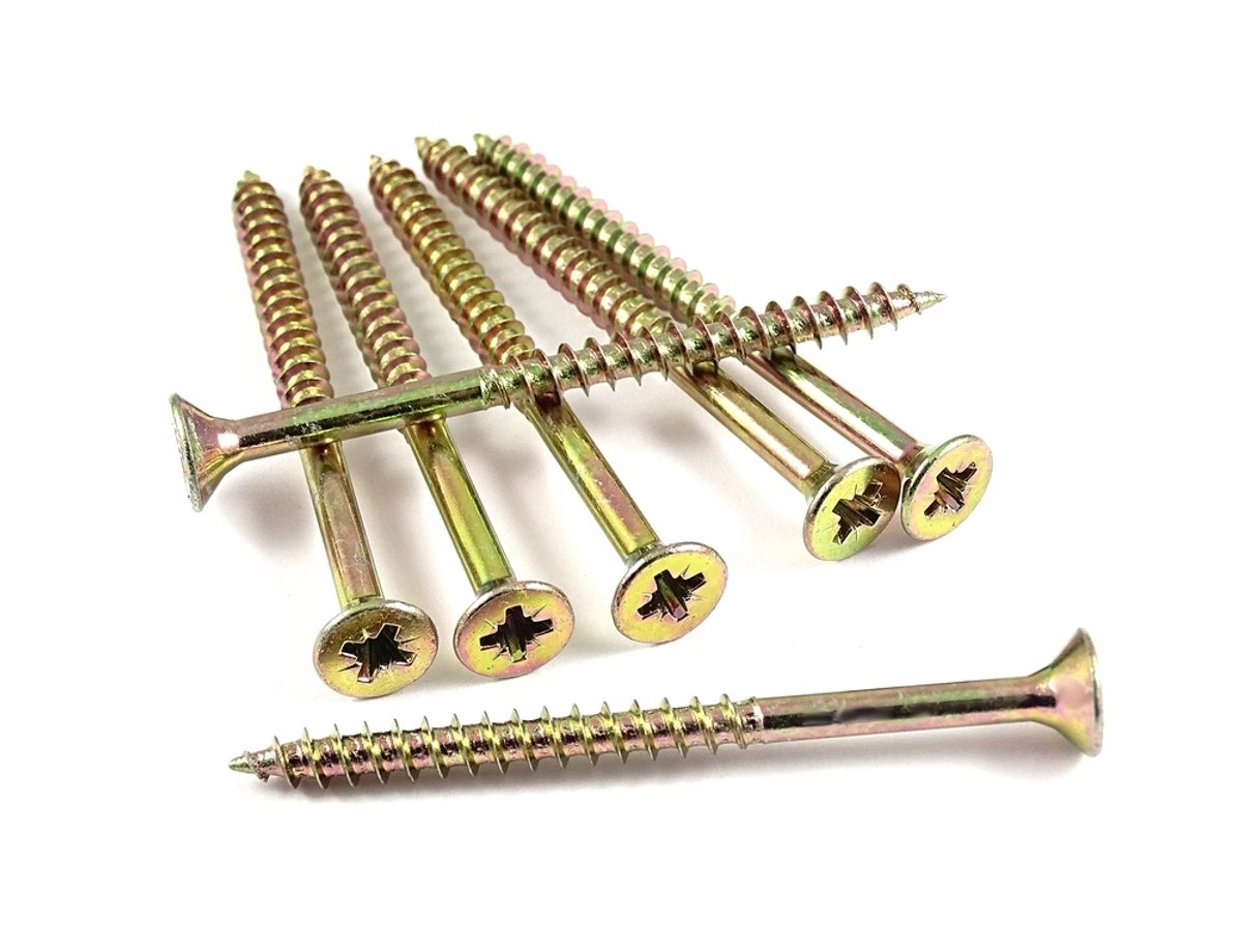 Gouden Verzinkte Houtschroeven 5x45 mm - Kegelvormige Kop