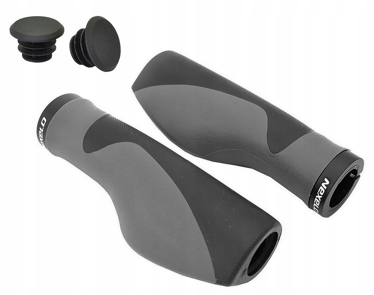 Ergonomische Fietshandvatten 128 mm met aluminium klem - Merkloos