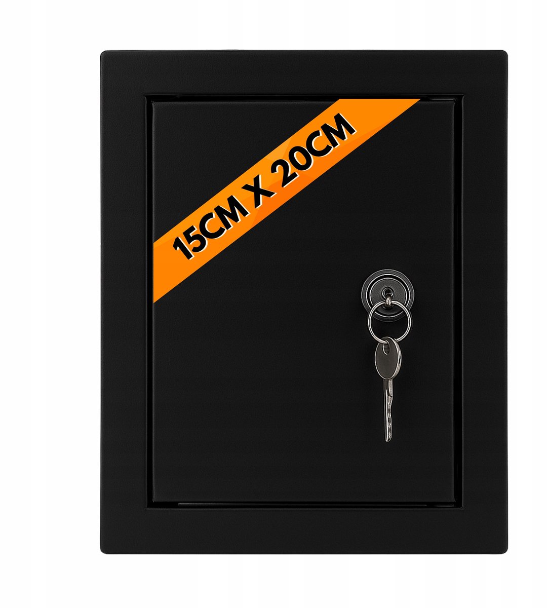 Zwarte Metalen Inspectieluik met Slot - 15x20cm