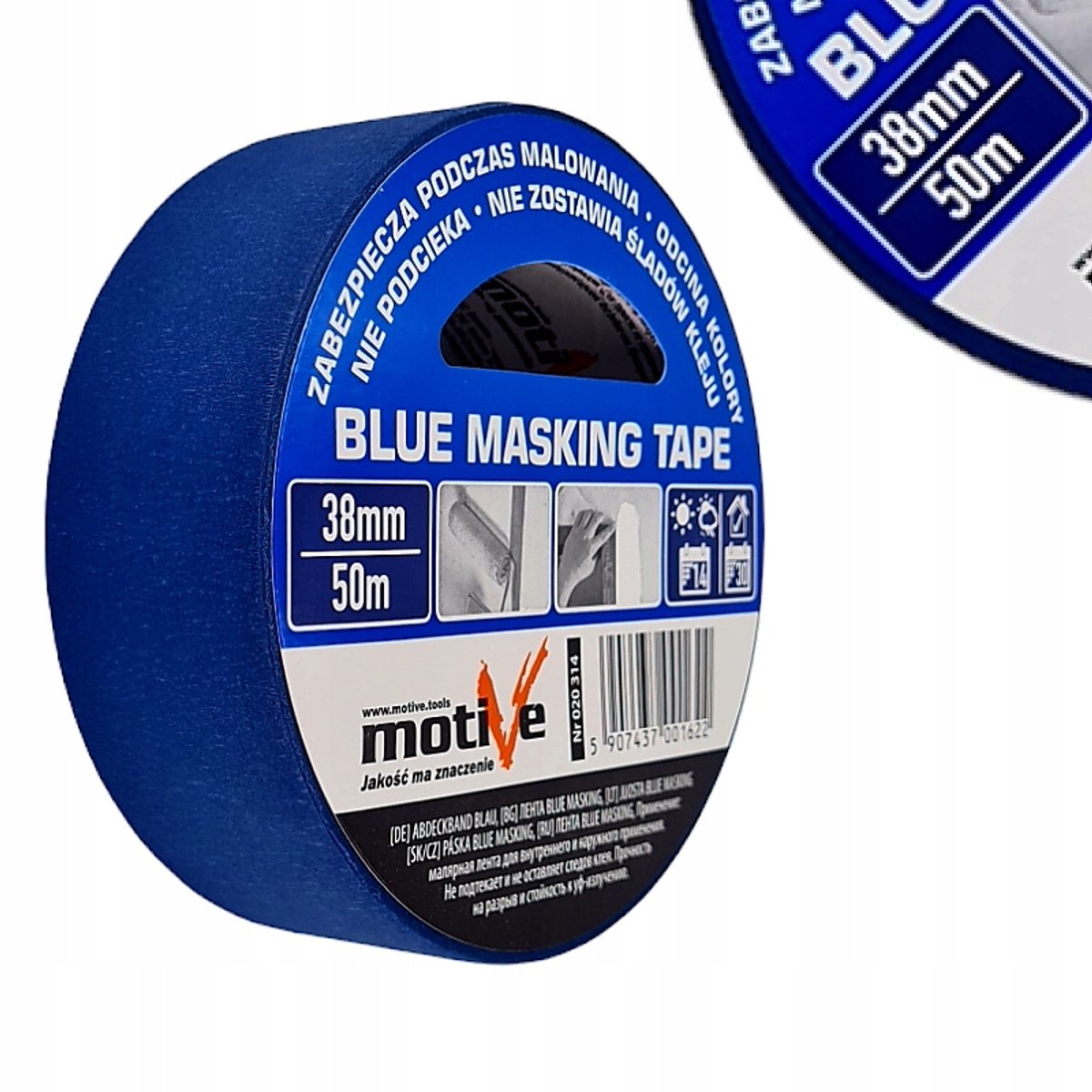 Blauwe schilderstape 38mm x 50m - Professionele afdekking