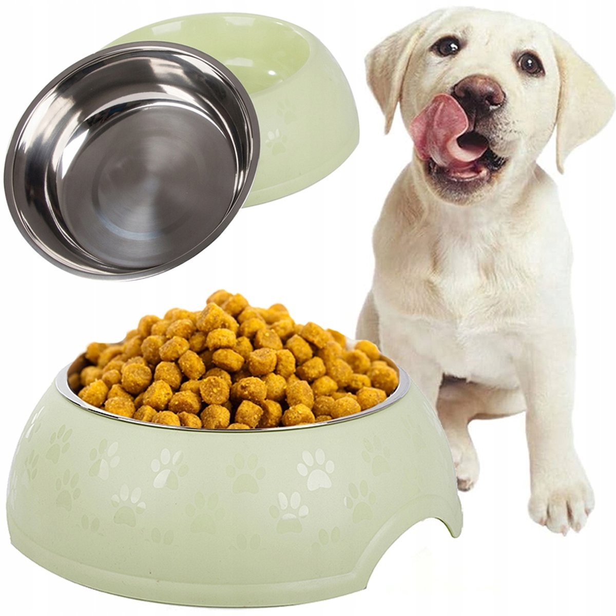 Grote metalen voerbak voor honden en katten, 1,2 liter
