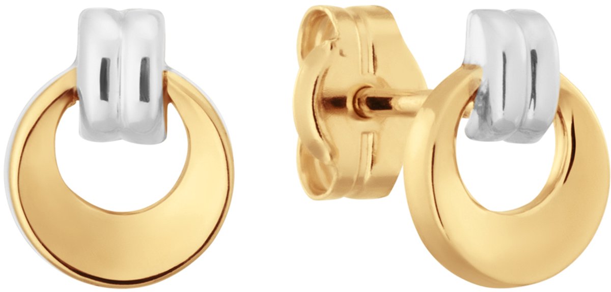 Glow 206.5011.00 Dames Oorbellen - Oorknopjes - Sieraad - 14 Karaat Goud - 6 mm breed - 7 mm lang