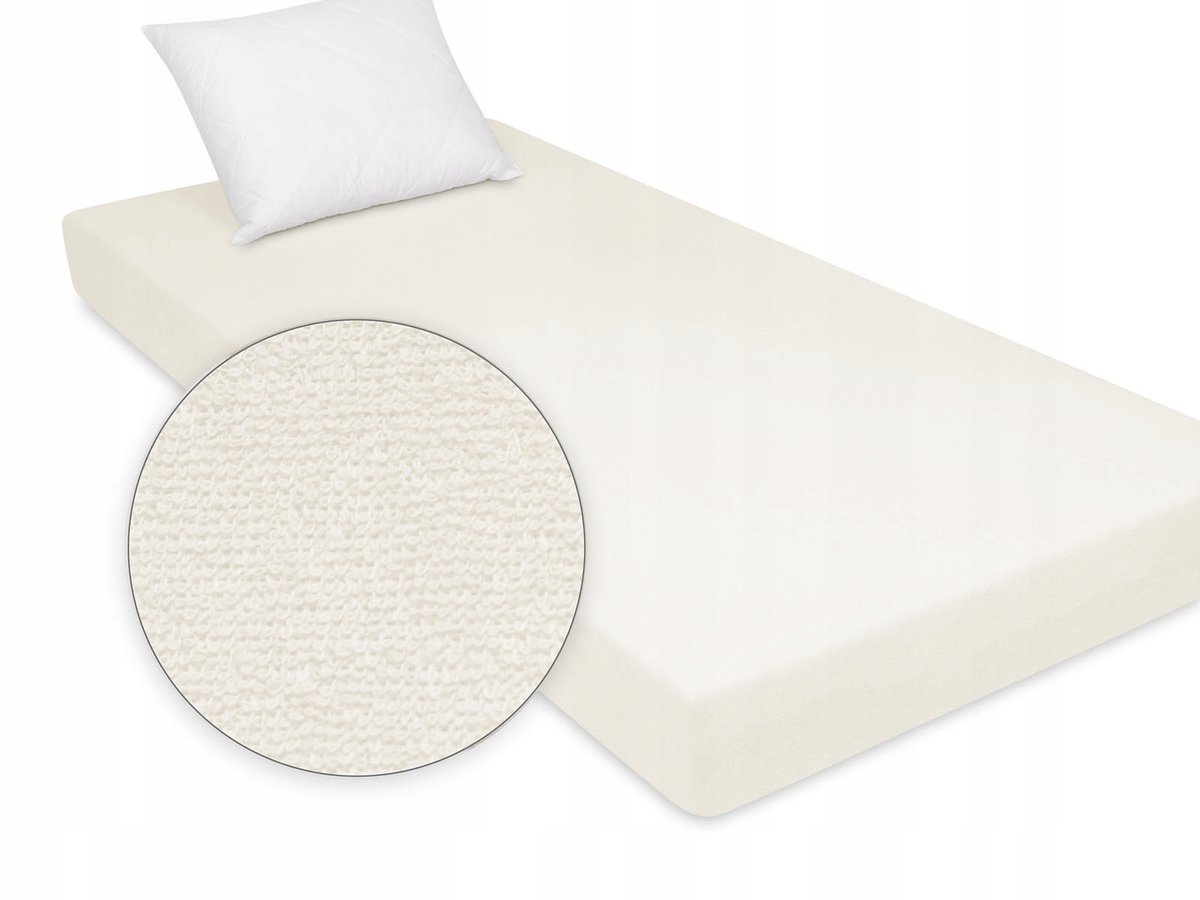 Badstof hoeslaken ecru 70x120 cm met elastiek