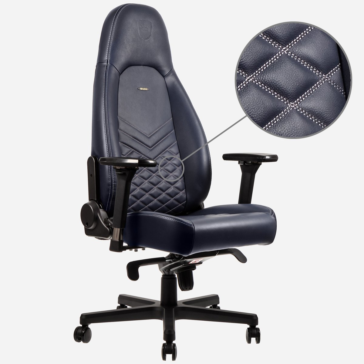 Noblechairs Icon echt leer blauw