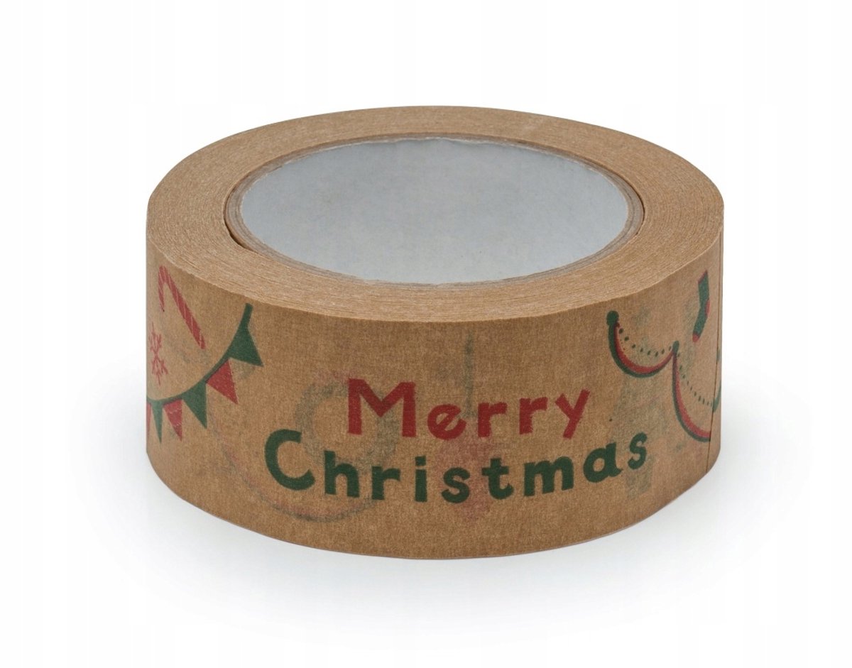 Kerst Inpak Tape Papier 'Merry Christmas' 48mm x 50m