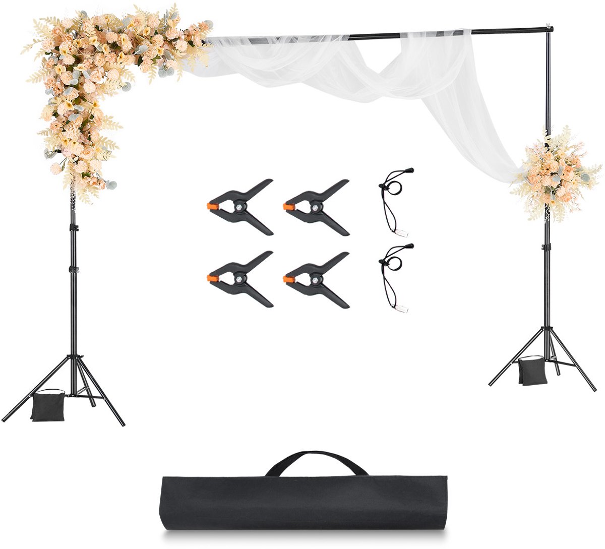 VEVOR Achtergrondstandaard Achtergrondsysteem Fotostudio Verstelbaar 300x300cm