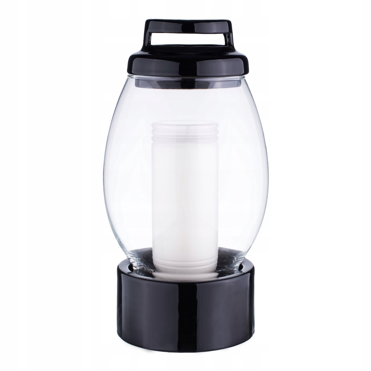 Moderne Znicz Tulp XL - Zwart Keramiek & Glas