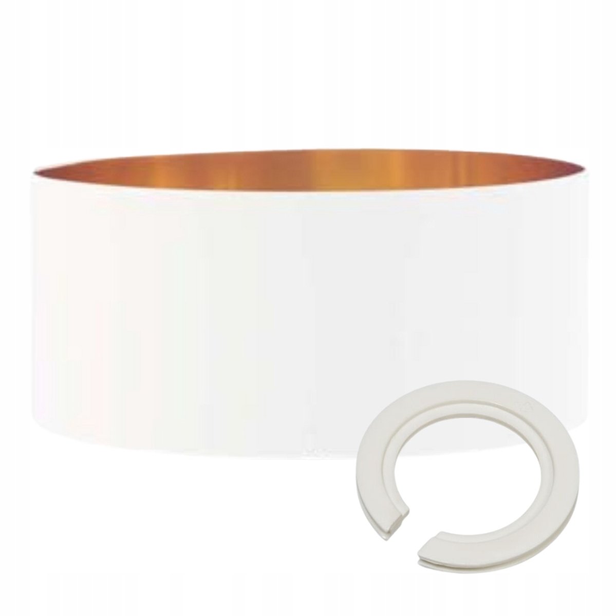 Glamour Lampenkap Wit Goud Cilinder E27 E14