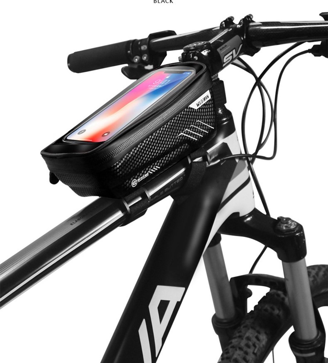 Waterdichte Fiets Frame Tas met Telefoonhouder - Wild Man 1L