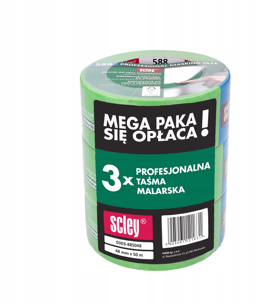 Scley Schildertapeset 3-PAK Serie 588 - 48 mm x 50 m