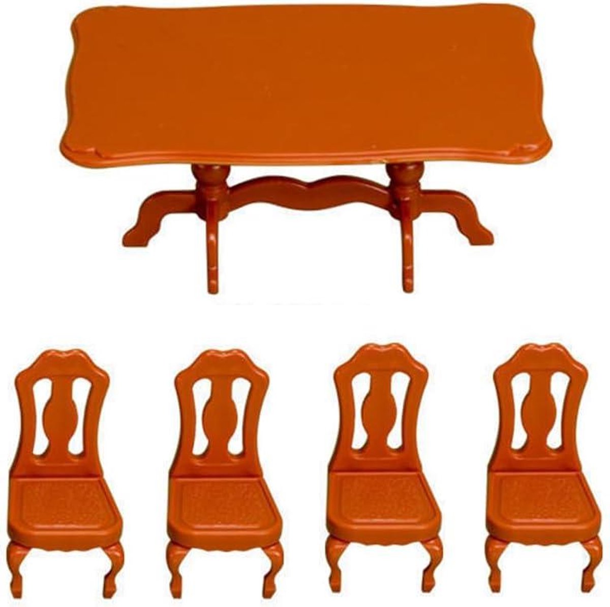 Provento - Mini Eettafel Set voor Poppenhuis met Familie en Stoelen