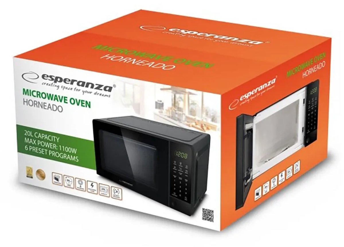 Esperanza EKO009 magnetron Zwart Solo-magnetron Aanrecht 20 l 700 W — afbeelding 6