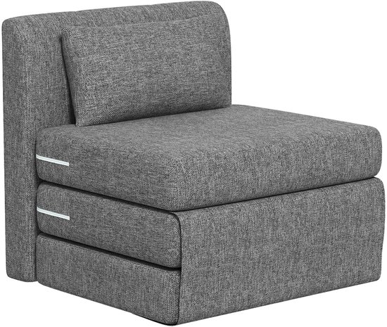Fauteuil-lit – Pouf – Fauteuil relax – Canapé – Fauteuil convertible – Lin Grijs – Coussin inclus – Charge maximale 240 kg