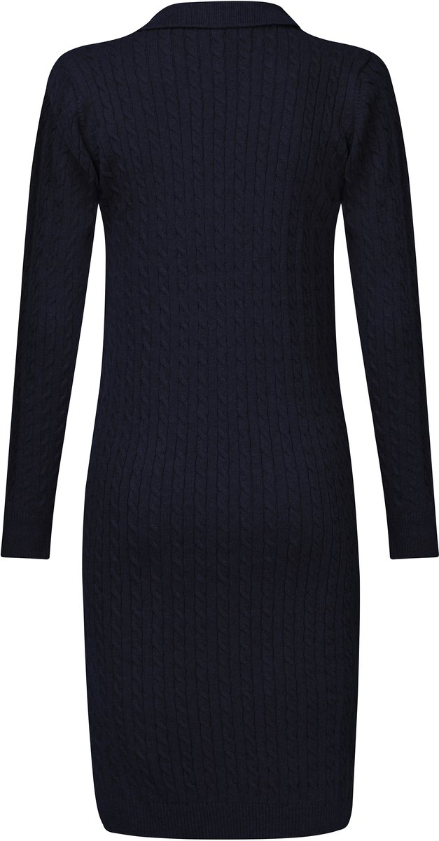 Felix Hardy Kabelgebreide Jurk Met Lange Mouwen - 100% Katoen Dames Navy - M