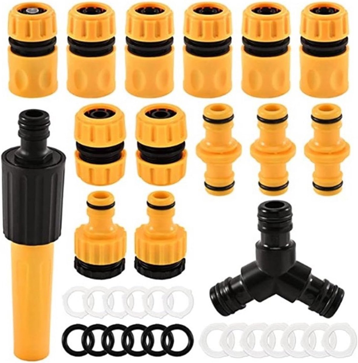 15 Pcs Tuinslang Connector - Tuin Slang Aansluiting - 1/2 Inch - Gardena Connector - Slang Fitting Set voor Tuin en Thuis Waterkraan